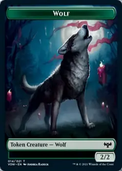 Zombie (008) / Wolf (014) Token x1 1x FOIL Innistrad: Crimson Vow NM MTG - Image 1