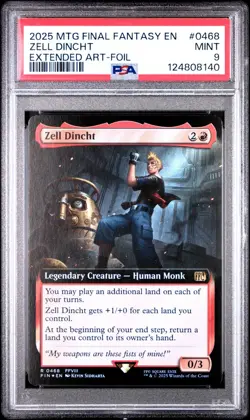 Magic The Gathering Final Fantasy Zell Dincht Extended Art Foil PSA 9 - Image 1