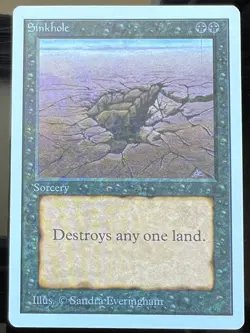 Magic the Gathering MTG Unlimited Sinkhole NM- (Beta Bob) - Image 1