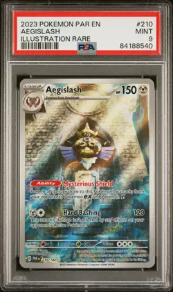 2023 POKEMON PAR EN PARADOX RIFT ILLUSTRATION RARE 210 AEGISLASH PSA 9 - Image 1