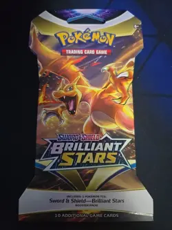 Pokemon TCG Sword & Shield Brilliant Stars Sleeved Booster Pack Charizard Artwor 820650809972 - Image 1