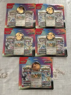Pokemon TCG Prismatic Evolutions Eevee Two Pack Blister Lot of 5 - Image 1