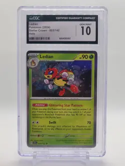 Pokemon SV Stellar Crown Ledian 003/142 CGC 10 Holo Rare 2024 - Image 1
