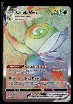 2021 Chilling Reign Rainbow Holo Celebi VMAX Secret Rare #199/198 - Image 1