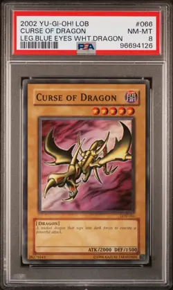 Yu-Gi-Oh! - Curse of Dragon 2002 LOB-066 Unlimited PSA 8 - Image 1