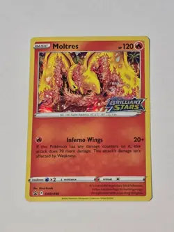 2022 Moltres SWSH185 Brilliant Stars Black Star Prerelease Promo Card - Image 1
