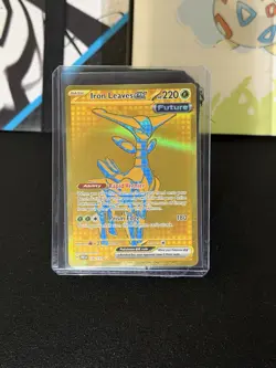 Pokemon TCG Prismatic Evolutions-Iron Leaves EX Hyper Rare Gold Card 176/131 - Image 1