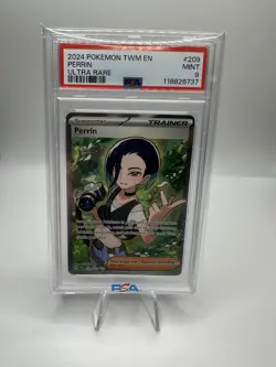 Pokemon TCG Perrin Card Twilight Masquerade Full Art Ultra Rare 209/167 PSA 9 - Image 1