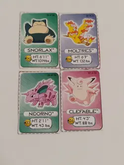 1998 Pokemon Premium Lunchables Snorlax/Moltres Mini Cardboard Cutout Cards - Image 1