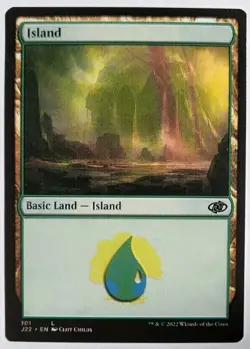 MTG Misprint Island/ Forest Double Print Jumpstart 2022 Magic The Gathering - Image 1