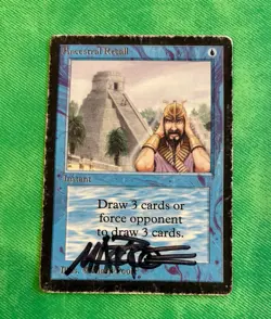 Magic the Gathering Signed ANCESTRAL RECALL Beta MTG HP No Ink - Image 1