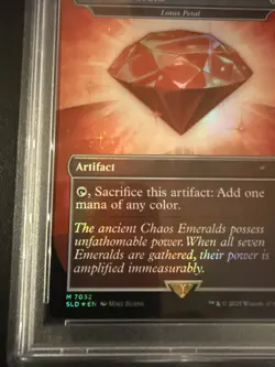 Chaos Emerald - Lotus Petal (7032) Secret Lair Drop Foil PSA9 Mint MTG Sonic - Image 2