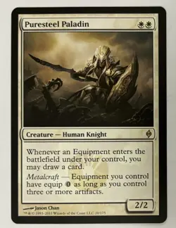MTG Puresteel Paladin - New Phyrexia - Rare - Magic the Gathering - Image 1
