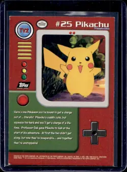 1999 Topps Pokemon TV Animation Series 1 Pikachu Silver Foil #TV2 - Image 2