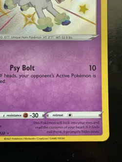 Pokemon Galarian Ponyta SV047/SV122 Shining Fates: Shiny Vault Holo (NM) - Image 5