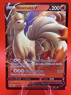 Pokemon Ninetales V 026/192 Rebel Clash Sword & Shield ULTRA RARE - Image 2