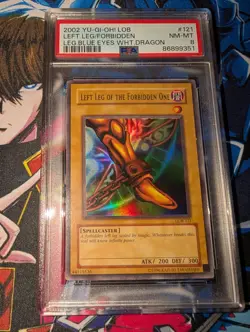 Yugioh Left Leg of the Forbidden One LOB-121 Ultra Rare Unlimited - PSA 8 - Image 1