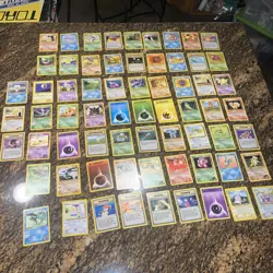 Vintage Bulk Base Cards Pokemon 66 Card Lot 1999-2000 Spanish And English Cards - Image 1