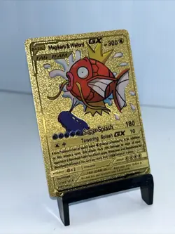 Magikarp and Wailord GX Pokemon Gold Foil Card Fan Art Super Splash TAG TEAM - Image 3