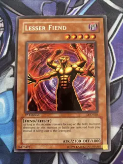 (LOD) Yugioh Lesser Fiend LOD-003 Legacy of Darkness Rare Card NM 1st - Image 1