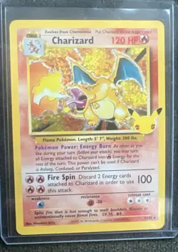 Pokemon TCG Charizard Holo Card 4/102 Celebrations 25th Anniversary NM Condition - Image 4