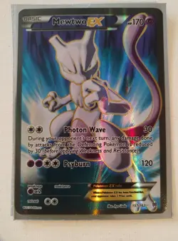 Pokemon Mewtwo EX TCG Full Art Holo Ultra Rare Card Breakthrough 157/162 - Image 1