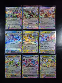 Tera Pokemon Ultra Rare ONLY Rainbow Borders Lot of 9 NM Cards - Image 1