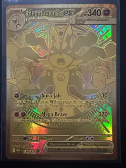 Mega Lucario EX 188/132 Hyper Rare Gold Mega Evolutions Pokemon Card FRESH PULL - Image 1