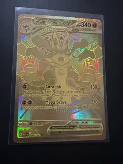 Mega Lucario EX 188/132 Hyper Rare Gold Mega Evolutions Pokemon Card FRESH PULL - Image 2