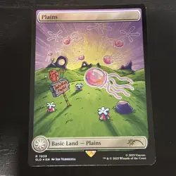 FOIL PLAINS SPONGEBOB Secret Lair Lands Under Sea MTG SLD RAINBOW FOIL IN HAND - Image 1