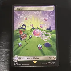FOIL PLAINS SPONGEBOB Secret Lair Lands Under Sea MTG SLD RAINBOW FOIL IN HAND - Image 2