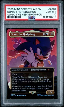 2025 MTG Secret Lair Sonic The Hedgehog Foil PSA 10 Gem Mint - Image 1