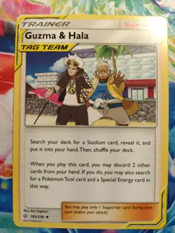 Guzma & Hala 193/236 Sm-Cosmic Eclipse Regular - Pokemon Card NM/M - Image 1