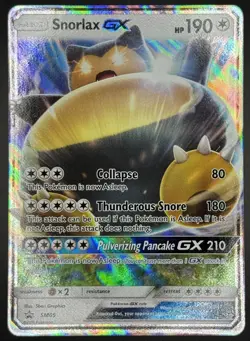 Pokemon TCG Snorlax GX SM Black Star Promo Holo SM05 MP - Image 1
