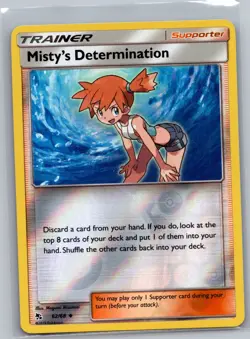 Misty's Determination 62/68 Reverse Holo Hidden Fates - Pokemon Card - NM - Image 1