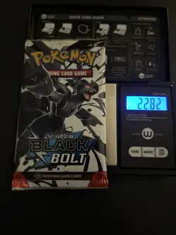 Heavy 22.82g Pokemon TCG SV 10.5 Black Bolt Booster Pack Sealed! - Image 1