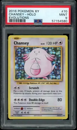 2016 Pokemon XY Evolutions Chansey Holo 70/108 PSA 9 MINT - Image 1