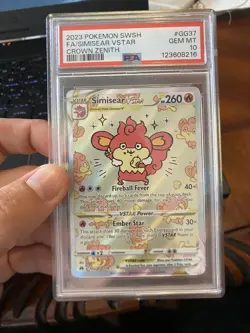 2023 POKEMON SWORD & SHIELD CROWN ZENITH #GG37 FULL ART/SIMISEAR VSTAR PSA 10 - Image 1