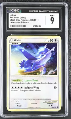 CGC 9 MINT Latios 2010 Black Star Promos HGSS11 Holo Pokemon Card - Image 1