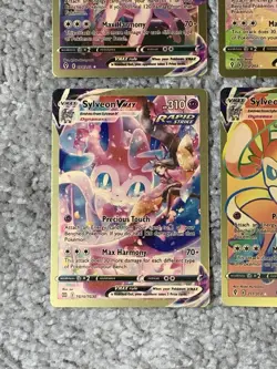 Pokemon Set of 4 Sylveon VMax HP310 Precious Touch Gold Foil Fan Art NM! - Image 4