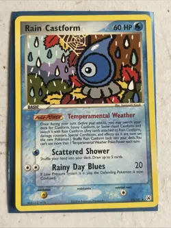 Pokemon TCG Rain Castform Hidden Legends 23/101 Regular Rare MP - Image 1
