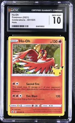 2021 POKEMON CELEBRATIONS #001 HO-OH CGC 10 - Image 1