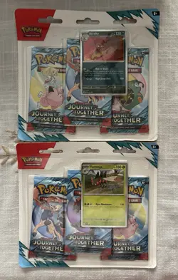 Pokemon TCG Scarlet & Violet Journey Together 3-Pack Blister Set of 2 - Image 1