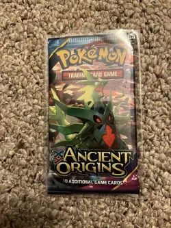 2015 Pokemon Ancient Origins Factory Sealed Booster Pack Mega Tyranitar Art Work - Image 1
