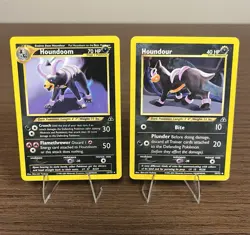 Pokemon TCG Neo Discovery (2001) Houndoom 23/75 & Houndour 38/75 Card Pair LP - Image 1