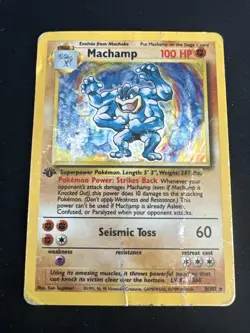 1999 Base Set Vintage Pokemon 2 Card Lot: Holo 1st Edition Machamp 8/102 x2 - Image 4