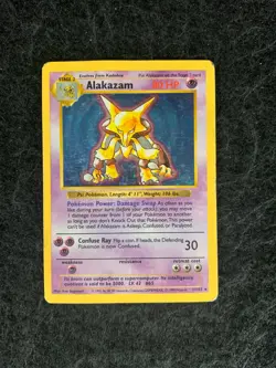 Alakazam 1/102 Shadowless Holo Base Set Pokemon Card HP - Image 1