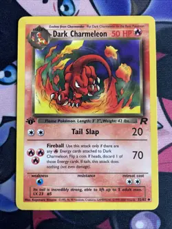 Pokemon Dark Charmeleon TCG 1st Edition Team Rockets Regular Rare Card 32/82 NM - Image 1