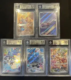 BGS 9.5 Pokemon Card Japanese Ar Art Rare 5Card Set Bulk Different Types - Image 1