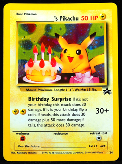 2000 Birthday Pikachu #24 NM-M Promo Pokemon Card - Image 1